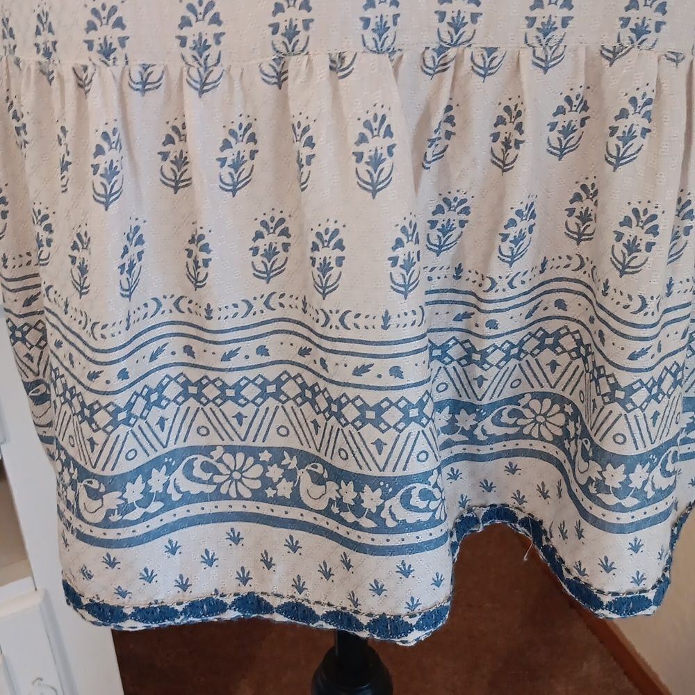 Sigrid Olsen Soft Boho Top. Coastal Cowgirl, Nordic, Embroidered - Picture 8 of 13